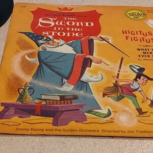 Little Golden Record The Sword in the Stone 45Rpm Vinyl Yellow +Green Artwork